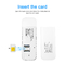 하얀 소형 가지고 다닐 수 있는 4G USB 동글 Cat4 Sim 카드 슬롯 와이파이 동글